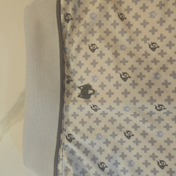 Greyson Performance Logo Print Golf Polo White Gray Blue Mens Size Large - Picture 4 of 7